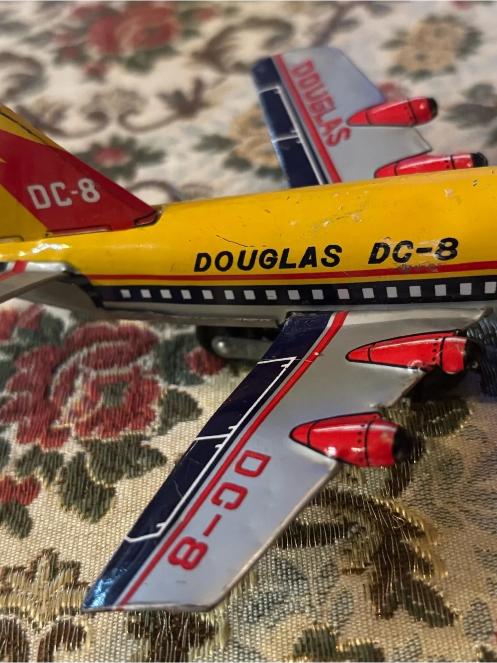 DC-8 Yellow Toy Airplane - Kids Toy Plane